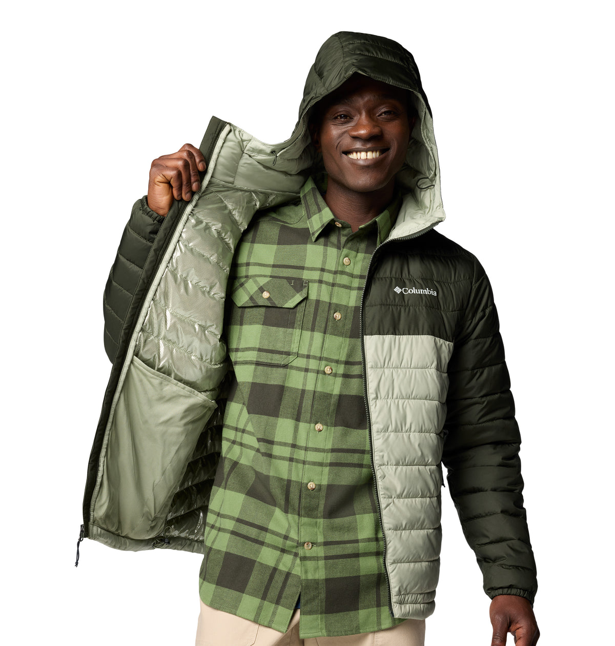Chaqueta Para Senderismo Powder Lite™ Ii Hooded Jacket Hombre Verde